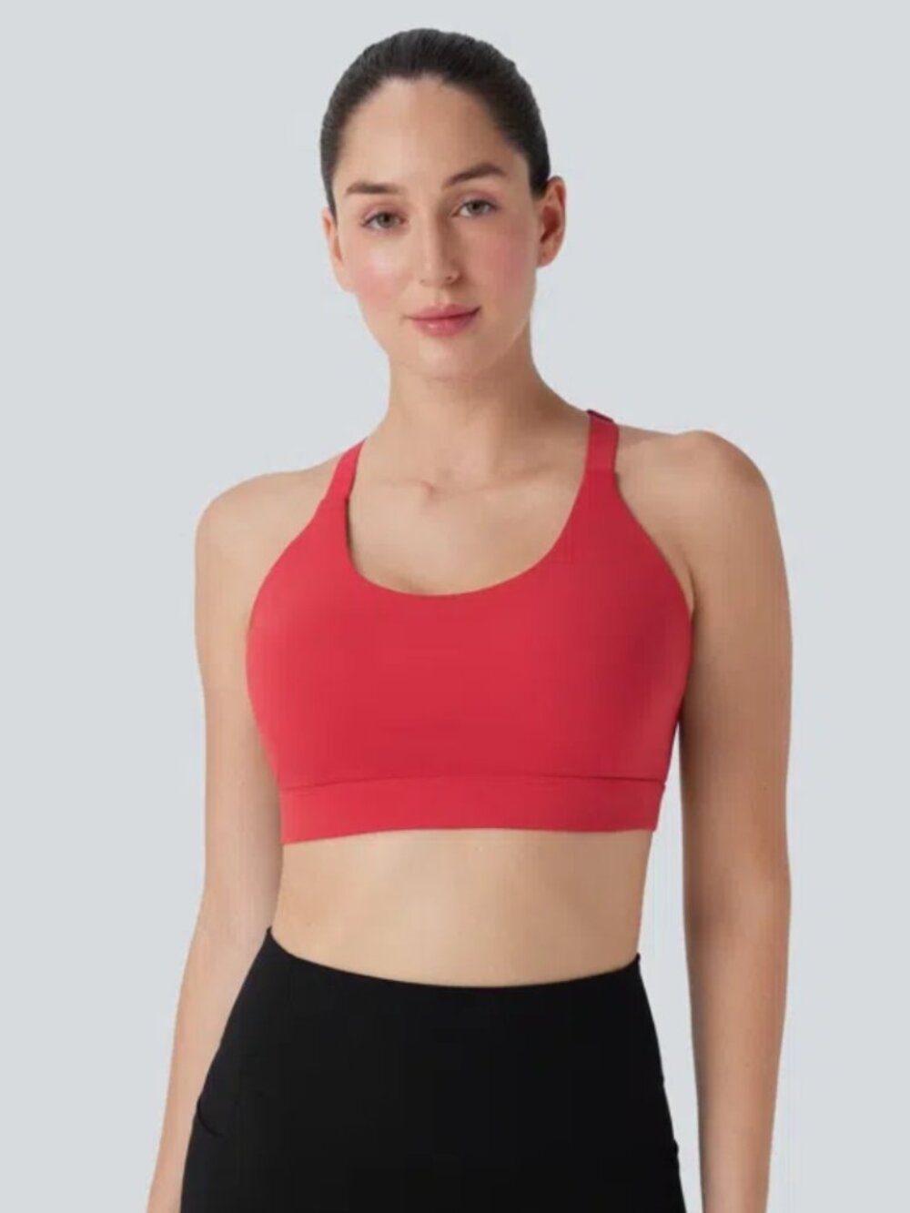 NWT Halara SpeedWave Sports Bra M Red Medium Support Adjustable Hook Gym Workout